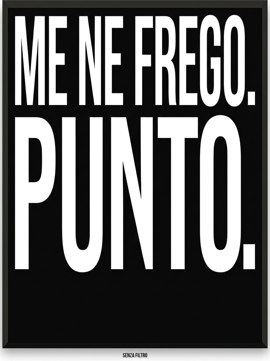 Serie ME NE FREGO DI — Manifesto Gen Z — Me ne frego. Punto.