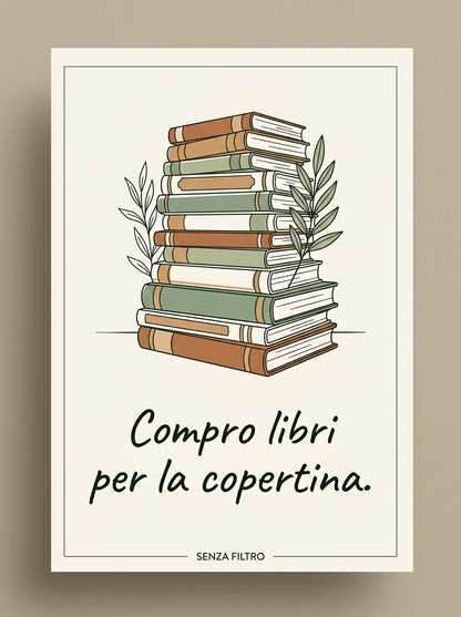 Serie CONFESSIONI DOMESTICHE — Auto-ironia in cornice — Compro libri per la copertina.