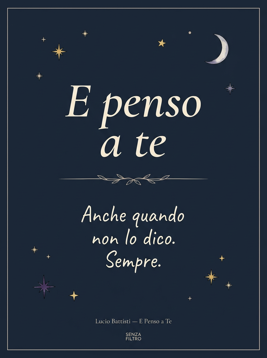Serie DEDICATO A TE — Poster-regalo con dedica — E penso a te — Battisti