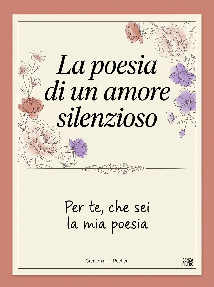 Serie DEDICATO A TE — Poster-regalo con dedica — La poesia di un amore silenzioso — Cremonini