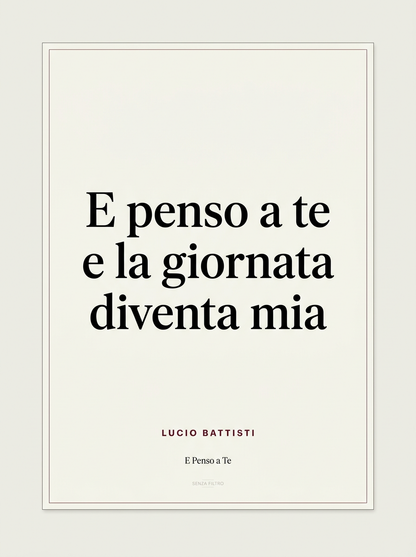 Serie I GRANDI — Linea premium, classici della canzone italiana — E penso a te, e la giornata diventa mia — Battisti