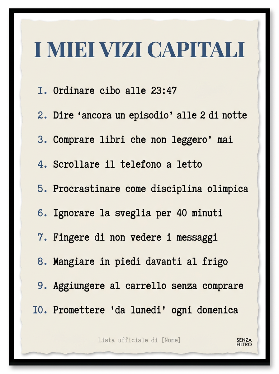 Serie LA LISTA — Le tue ossessioni, in poster — I miei vizi capitali