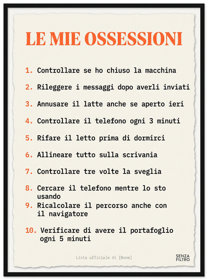 Serie LA LISTA — Le tue ossessioni, in poster — Le mie ossessioni