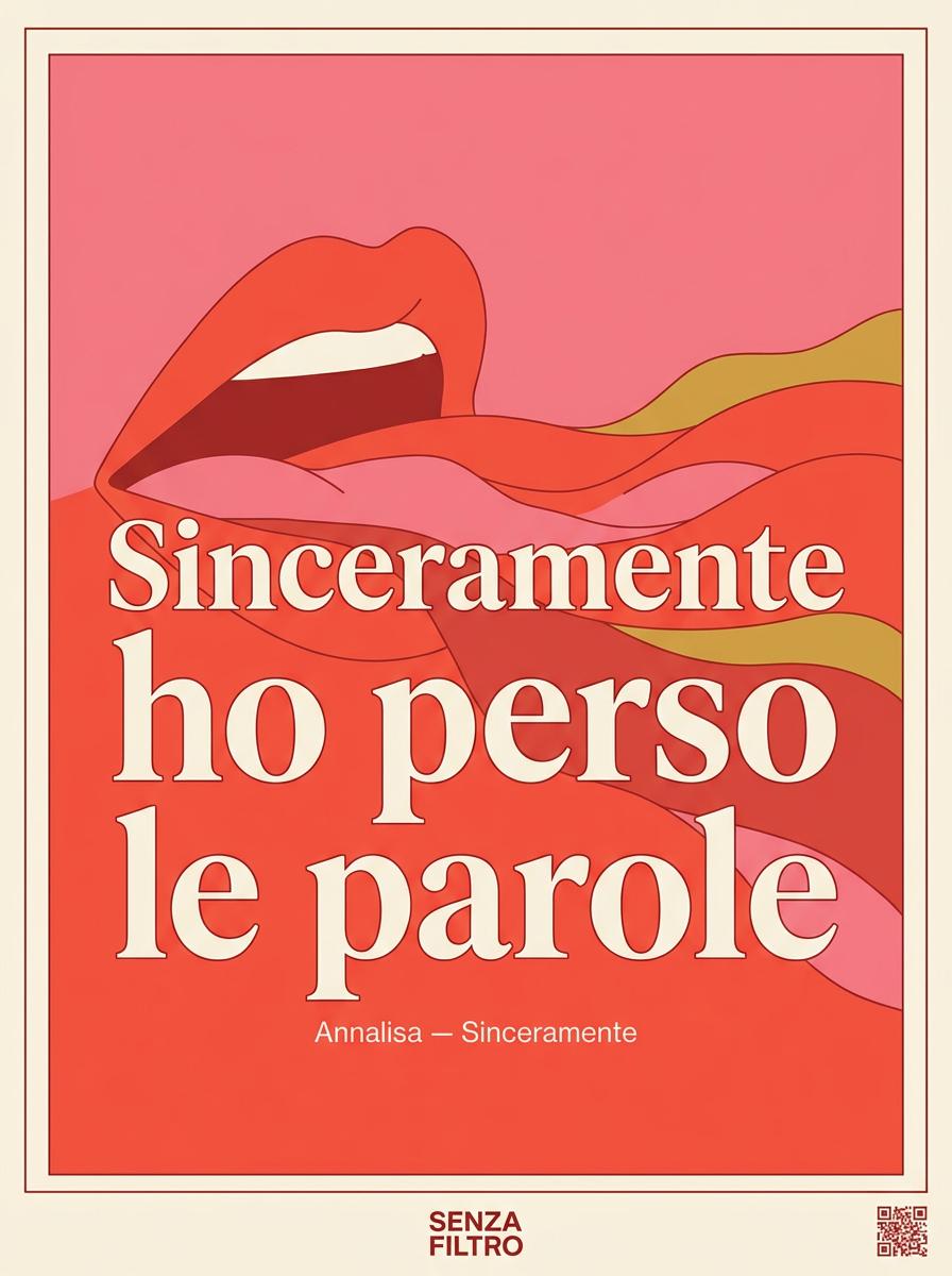 Serie LA TUA CANZONE — Lyrics con illustrazione artistica — Sinceramente ho perso le parole — Annalisa