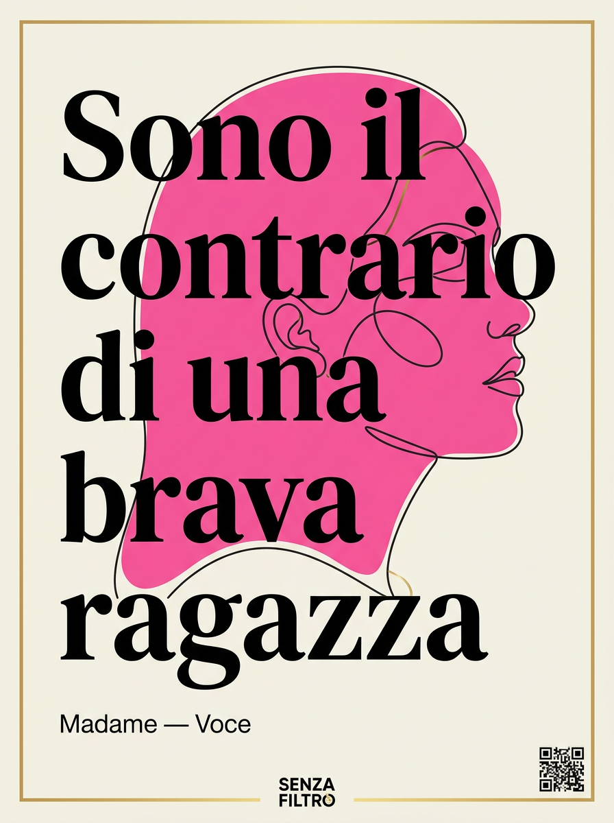 Serie LA TUA CANZONE — Lyrics con illustrazione artistica — Sono il contrario di una brava ragazza — Madame