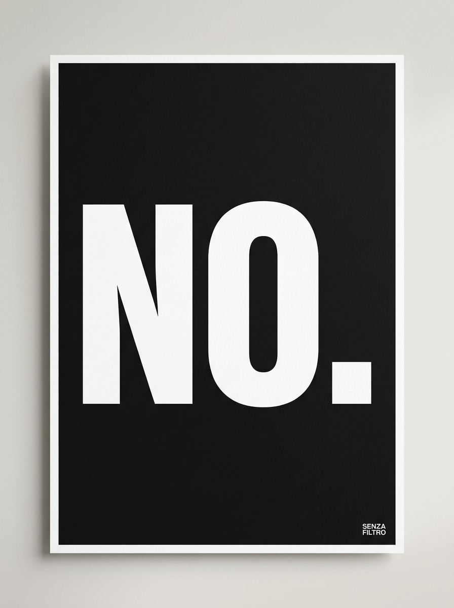 Serie UNA PAROLA BASTA — Minimalismo radicale — NO.