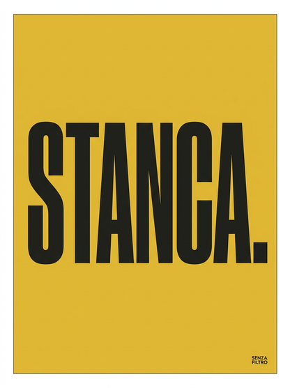 Serie UNA PAROLA BASTA — Minimalismo radicale — STANCA.